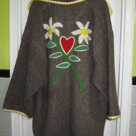 JC Castelbajac Parka Coat 100% Wool Embroidered France - Picture 7 of 12